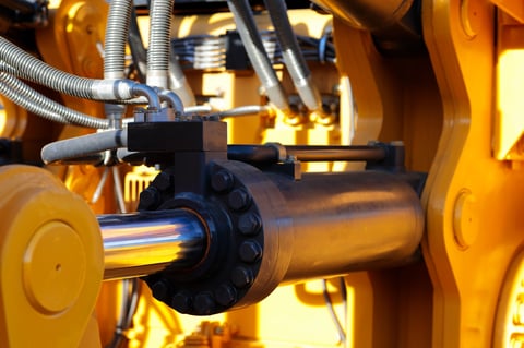 Hydraulic cylinder close-up